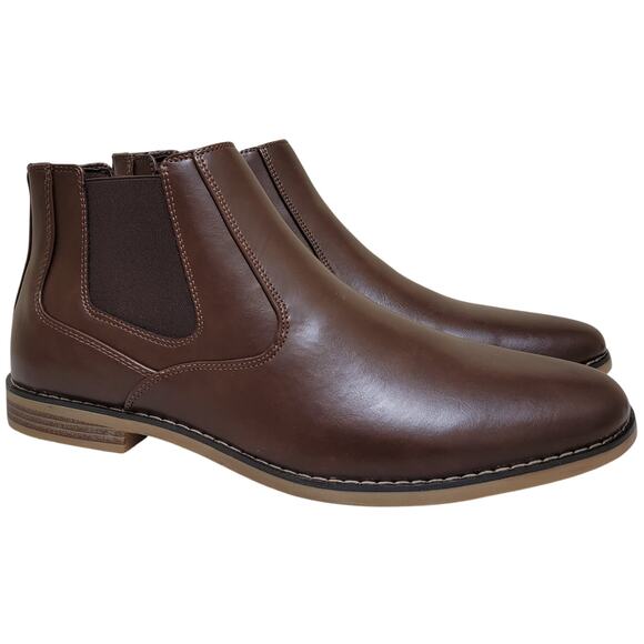 Deer Stags Other - Deer Stags Men Hal Chelsea Ankle Boots Size US 8M Dark Brown Vegan Leather